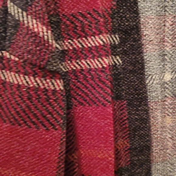 Red Plaid Open Cardigan S-L - Picture 4 of 5